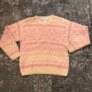Talbots Pink Fair Isle Sweater